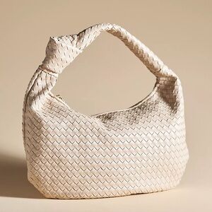 Melie Bianco Cream Woven Hobo Bag